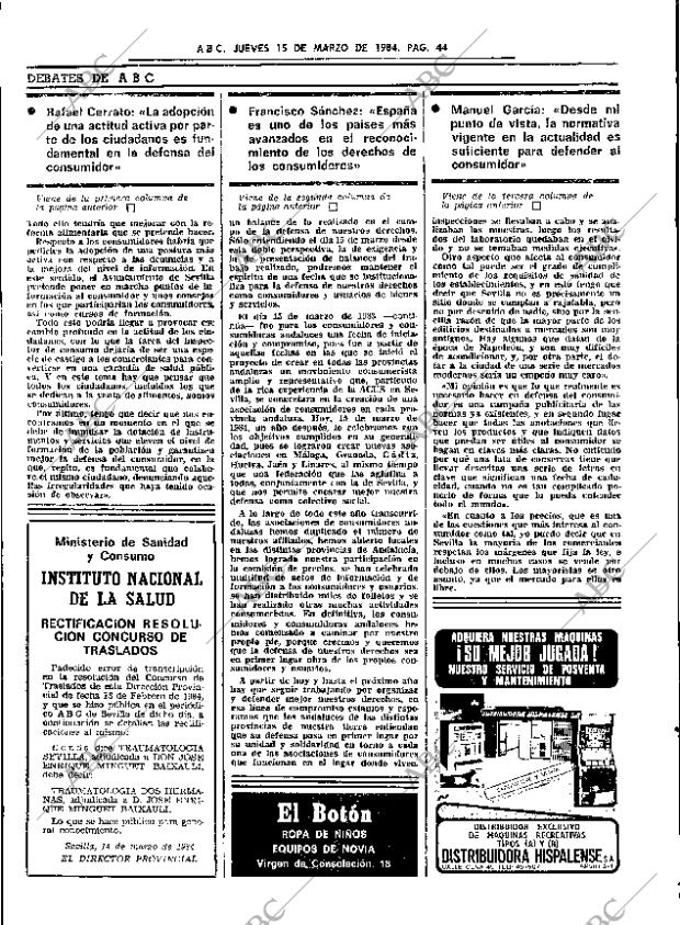 ABC SEVILLA 15-03-1984 página 44