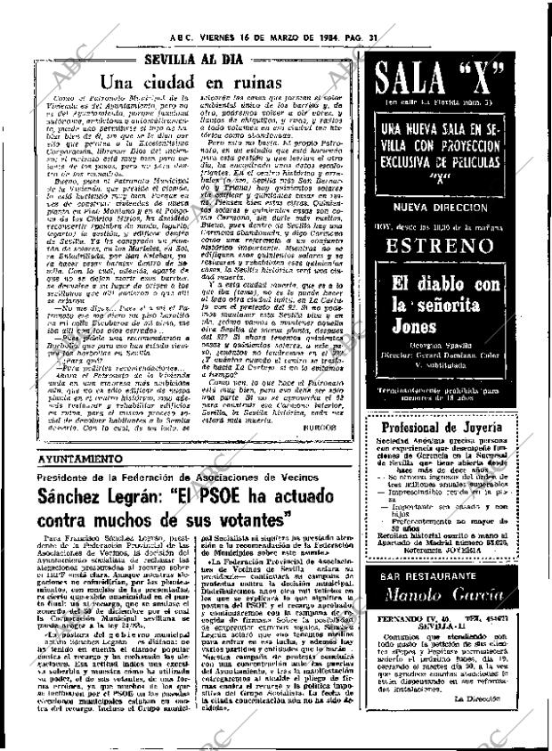 ABC SEVILLA 16-03-1984 página 31