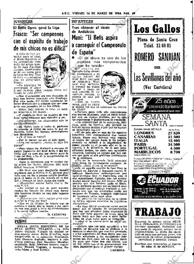 ABC SEVILLA 16-03-1984 página 49