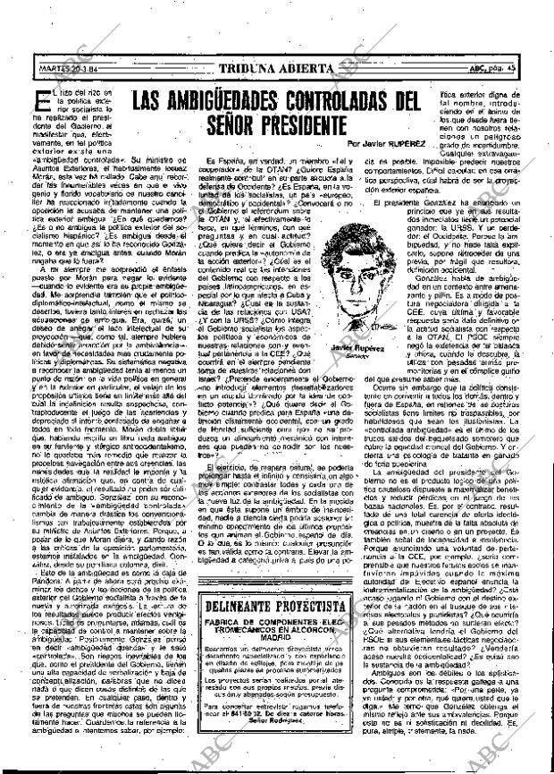 ABC MADRID 20-03-1984 página 45
