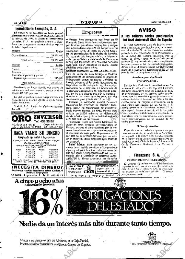 ABC MADRID 20-03-1984 página 60