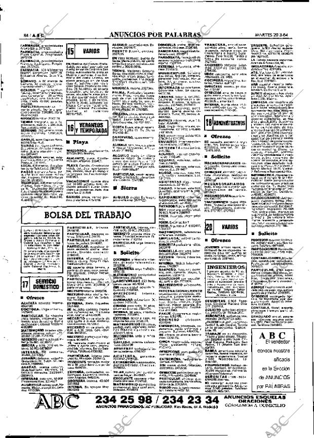 ABC MADRID 20-03-1984 página 84