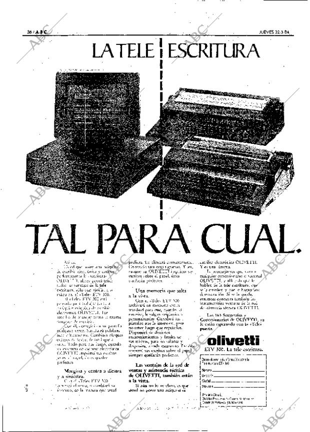 ABC MADRID 22-03-1984 página 36