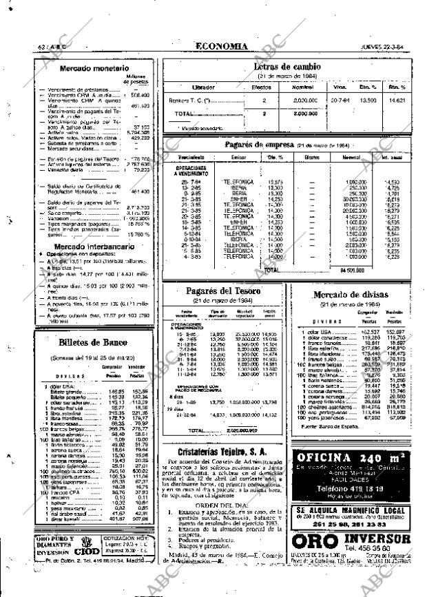 ABC MADRID 22-03-1984 página 62