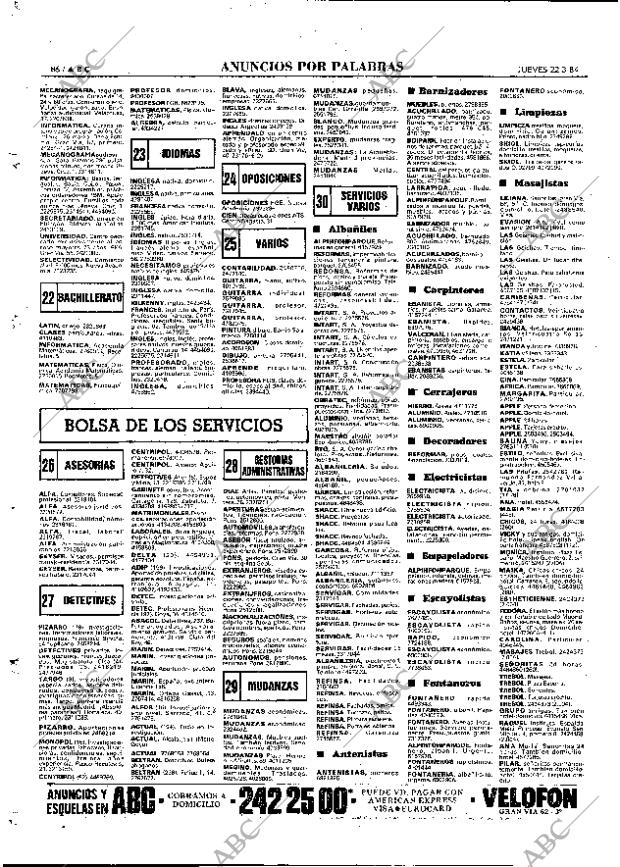 ABC MADRID 22-03-1984 página 86