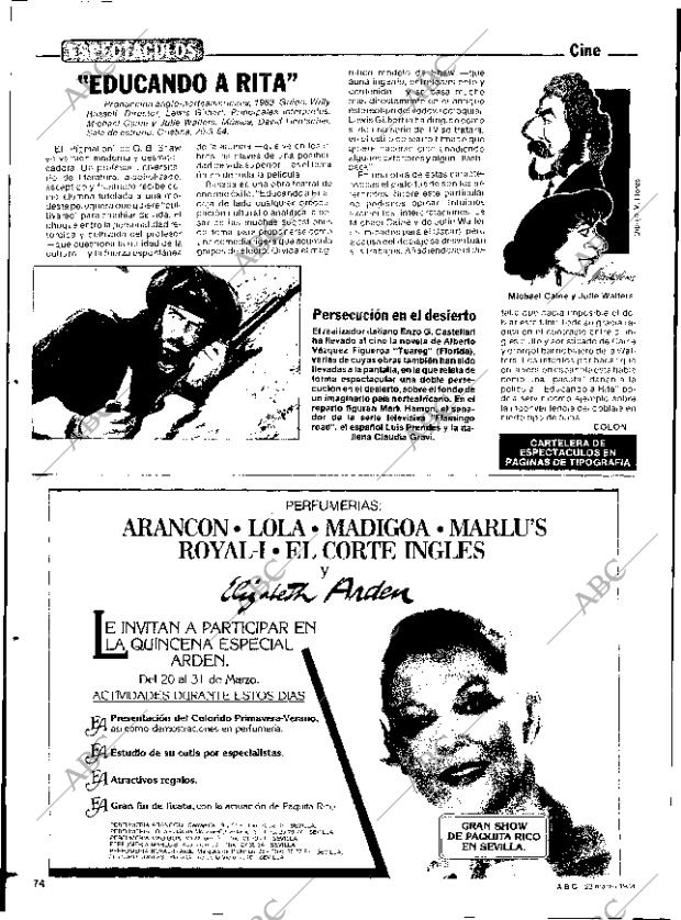 ABC SEVILLA 22-03-1984 página 74