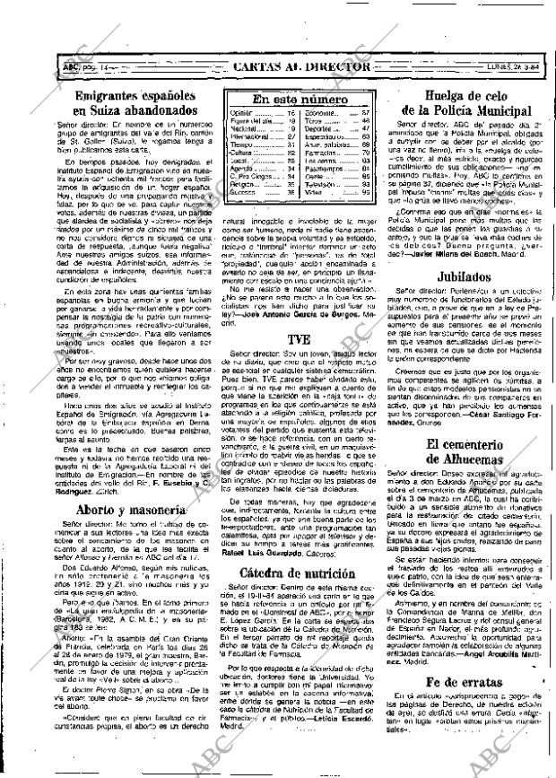 ABC MADRID 26-03-1984 página 14