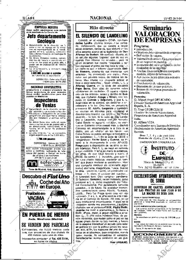 ABC MADRID 26-03-1984 página 22