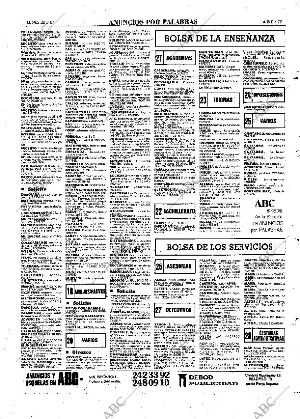 ABC MADRID 26-03-1984 página 77