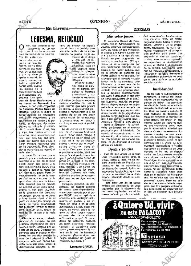 ABC MADRID 27-03-1984 página 16