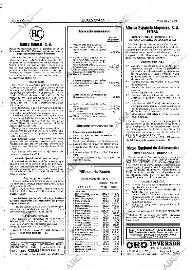 ABC MADRID 27-03-1984 página 62