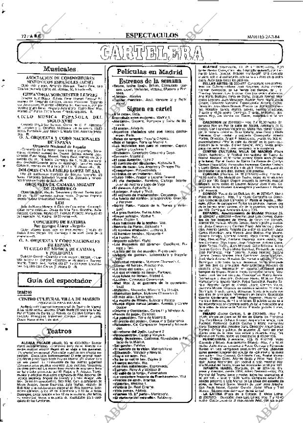 ABC MADRID 27-03-1984 página 72
