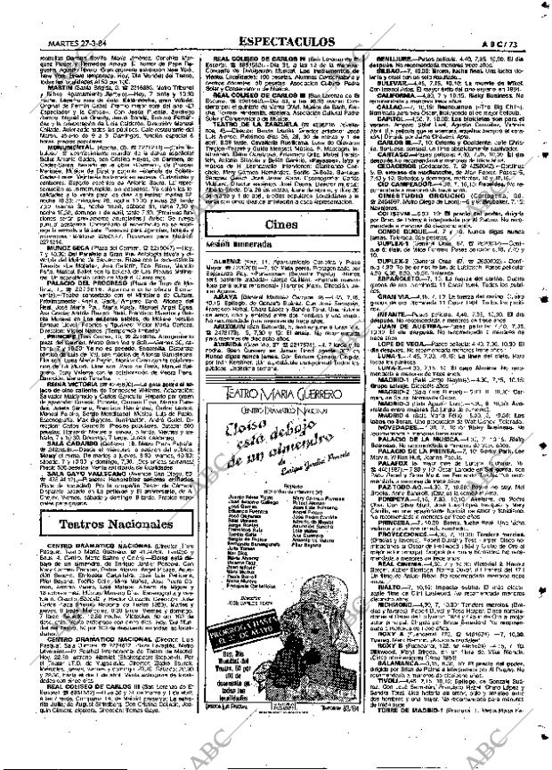 ABC MADRID 27-03-1984 página 73