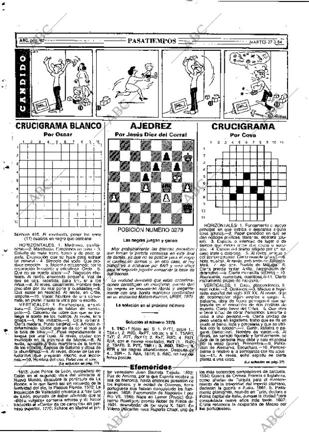 ABC MADRID 27-03-1984 página 92