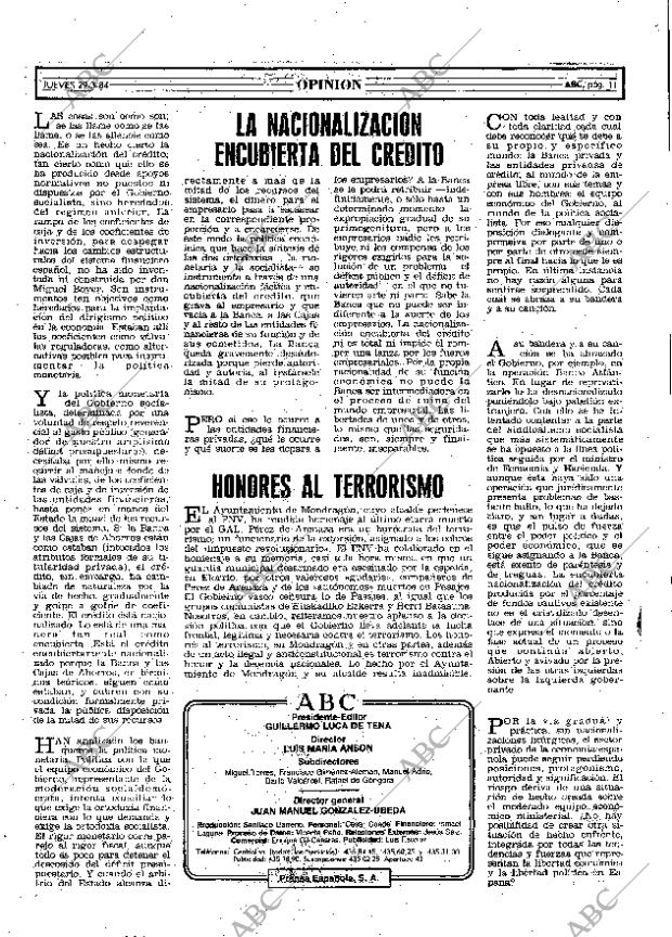 ABC MADRID 29-03-1984 página 11