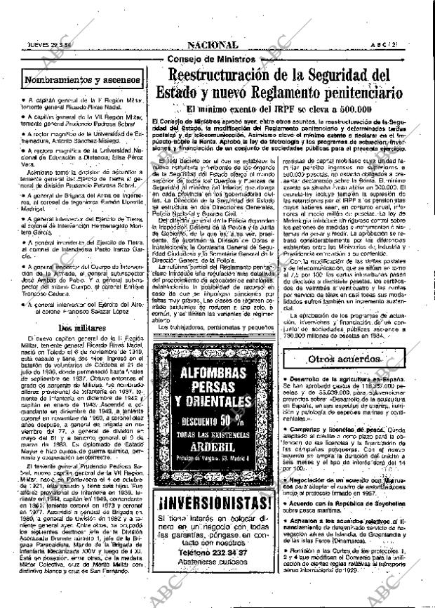 ABC MADRID 29-03-1984 página 21
