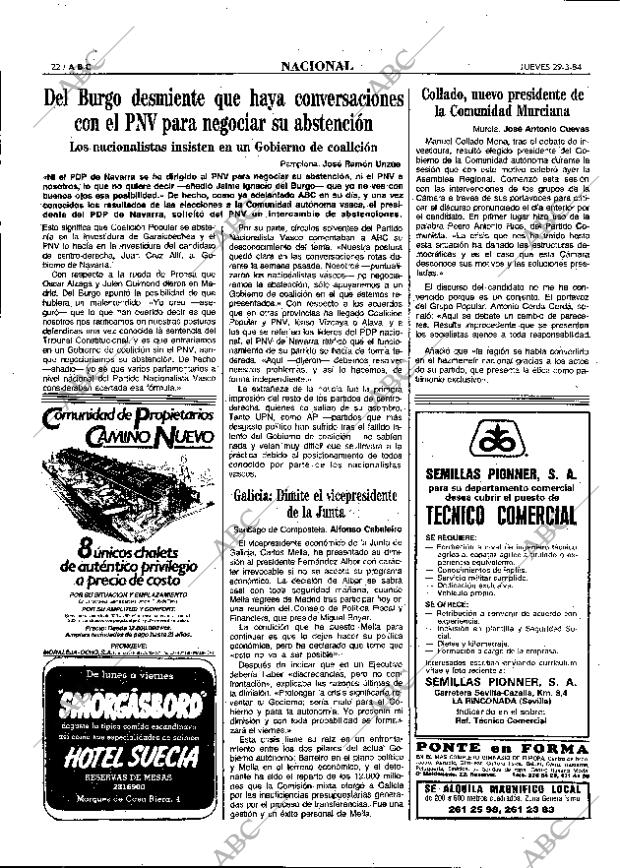 ABC MADRID 29-03-1984 página 22