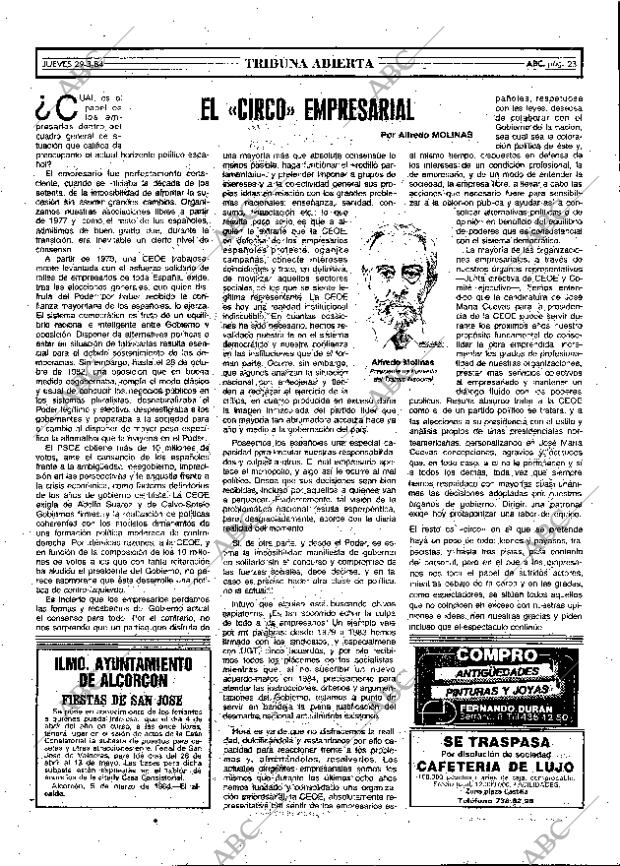 ABC MADRID 29-03-1984 página 23
