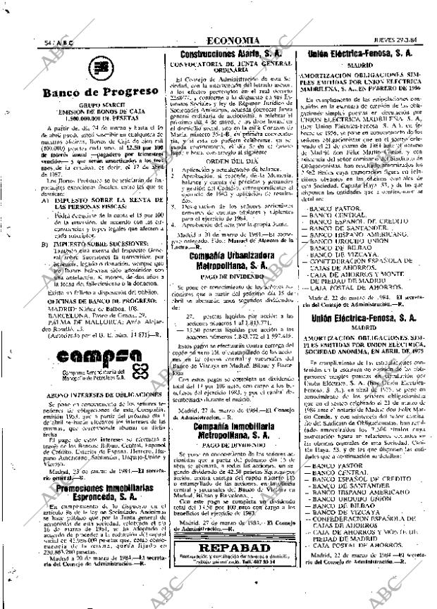 ABC MADRID 29-03-1984 página 54