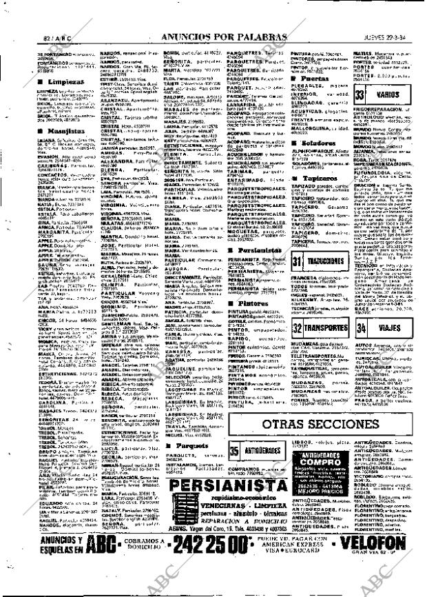 ABC MADRID 29-03-1984 página 82