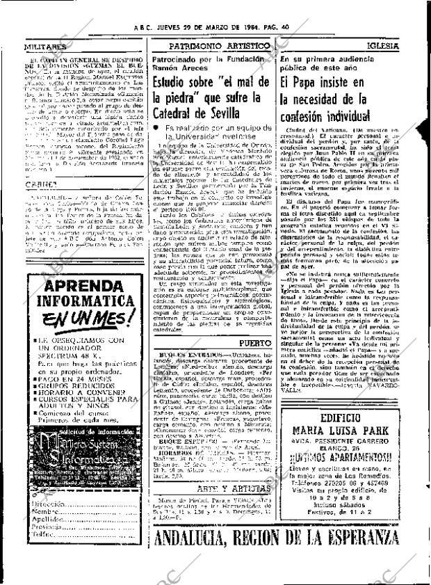 ABC SEVILLA 29-03-1984 página 40