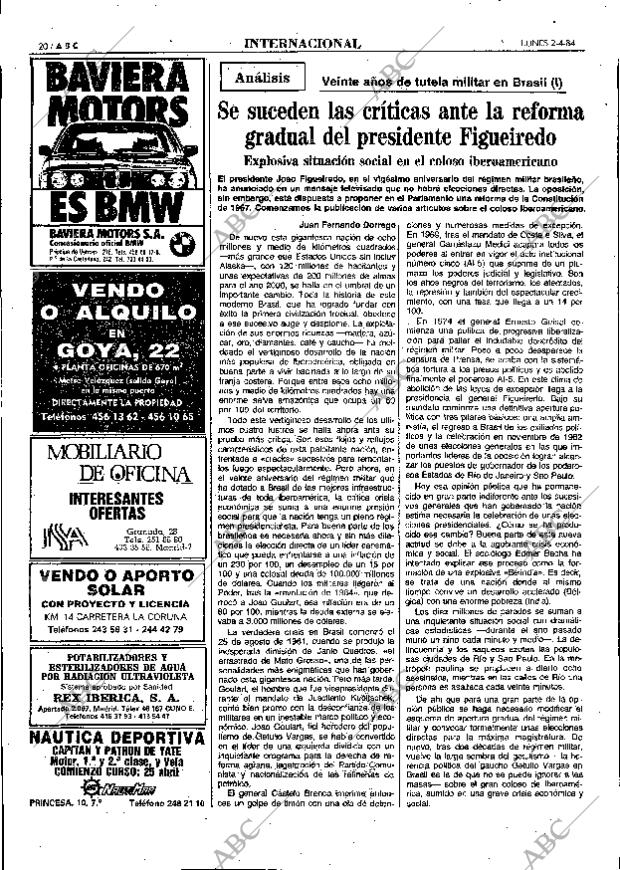 ABC MADRID 02-04-1984 página 20