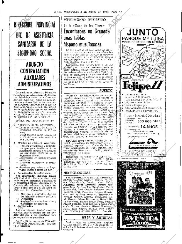 ABC SEVILLA 04-04-1984 página 52