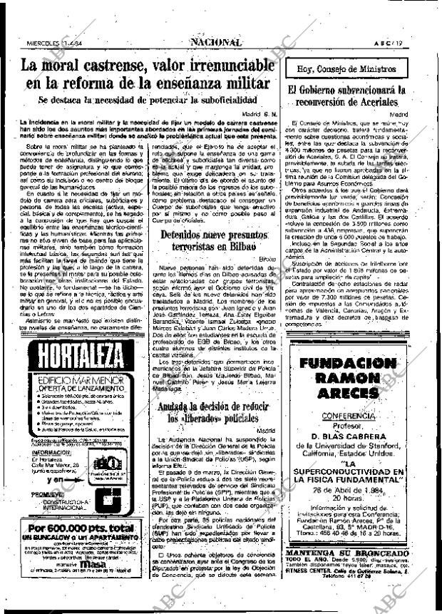 ABC MADRID 11-04-1984 página 19