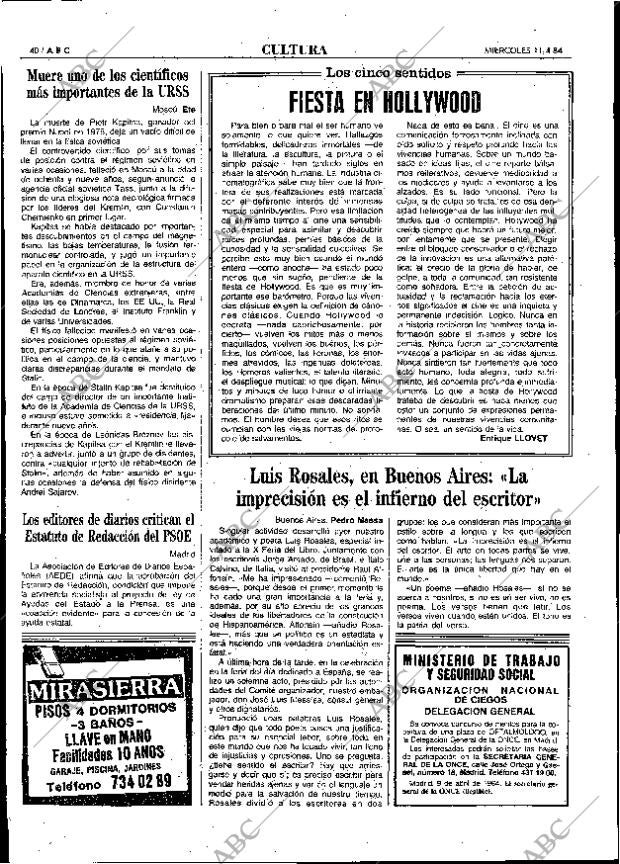 ABC MADRID 11-04-1984 página 40