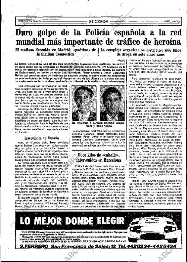 ABC MADRID 11-04-1984 página 43