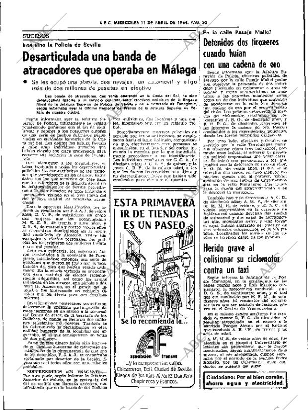 ABC SEVILLA 11-04-1984 página 32