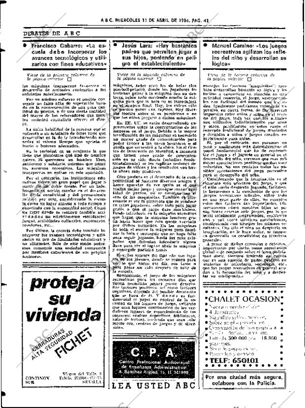 ABC SEVILLA 11-04-1984 página 42