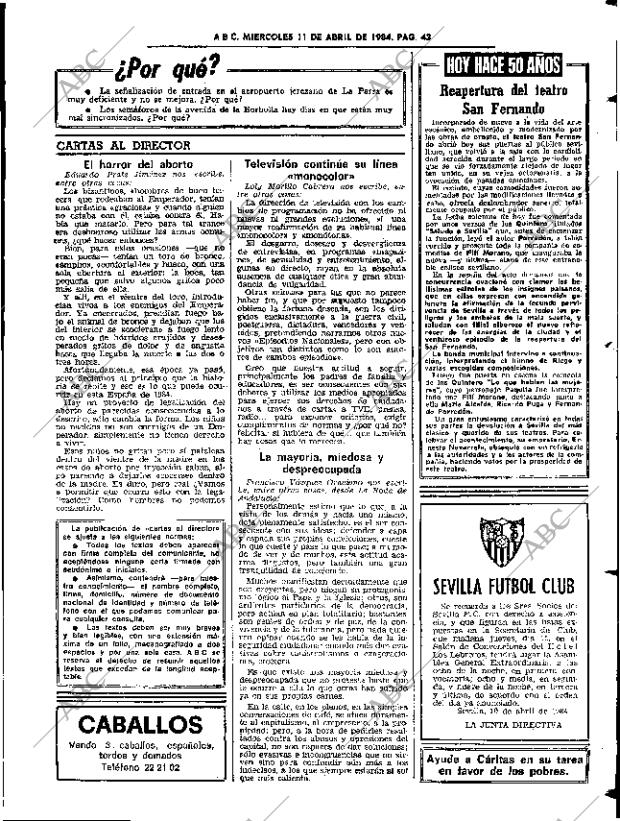 ABC SEVILLA 11-04-1984 página 43