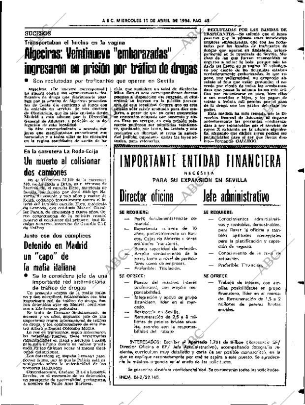 ABC SEVILLA 11-04-1984 página 45