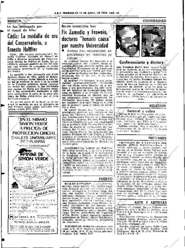 ABC SEVILLA 11-04-1984 página 46