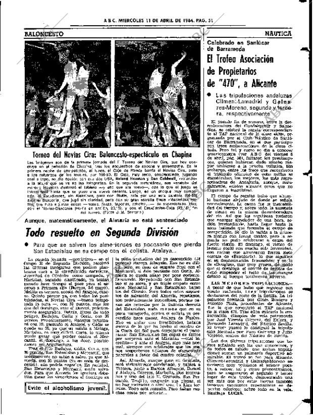 ABC SEVILLA 11-04-1984 página 51