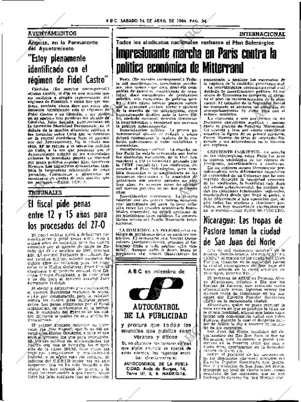 ABC SEVILLA 14-04-1984 página 24