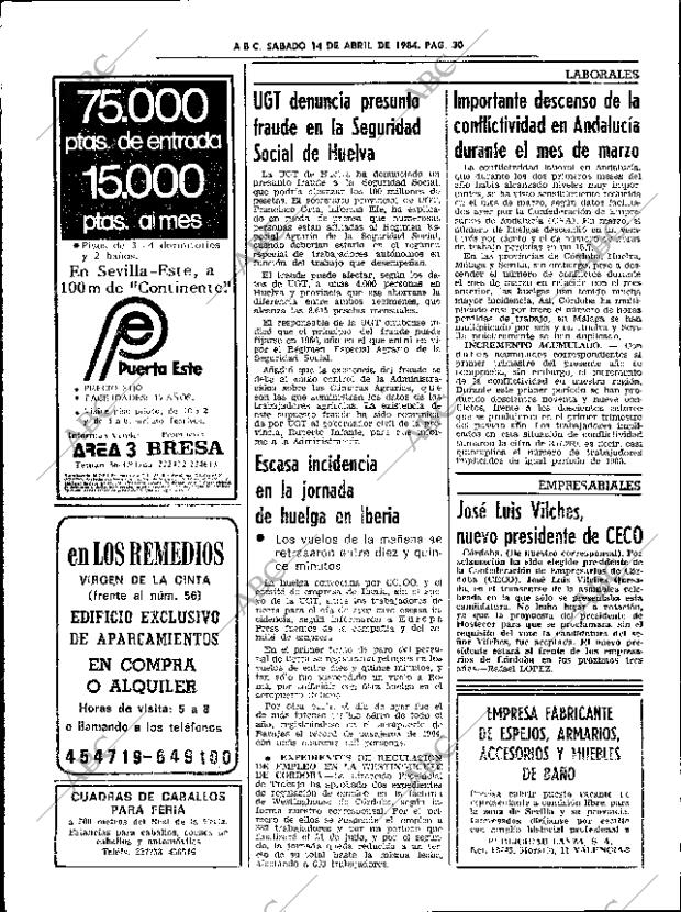 ABC SEVILLA 14-04-1984 página 30