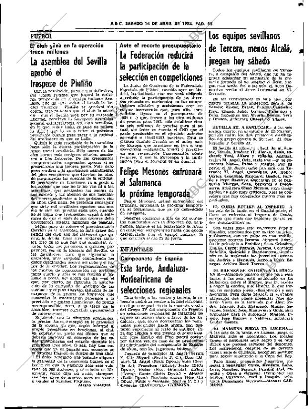 ABC SEVILLA 14-04-1984 página 55