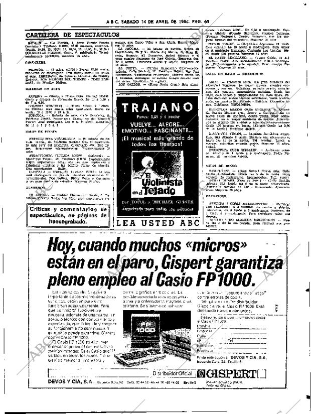 ABC SEVILLA 14-04-1984 página 65