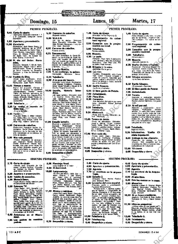 ABC MADRID 15-04-1984 página 110