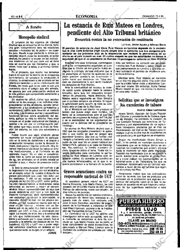 ABC MADRID 15-04-1984 página 60