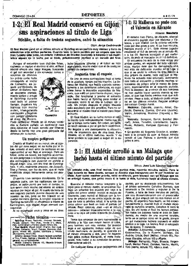 ABC MADRID 15-04-1984 página 71