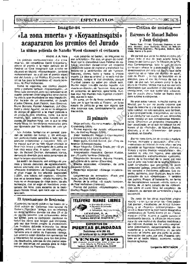 ABC MADRID 15-04-1984 página 75