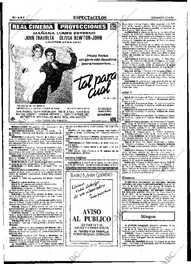 ABC MADRID 15-04-1984 página 80