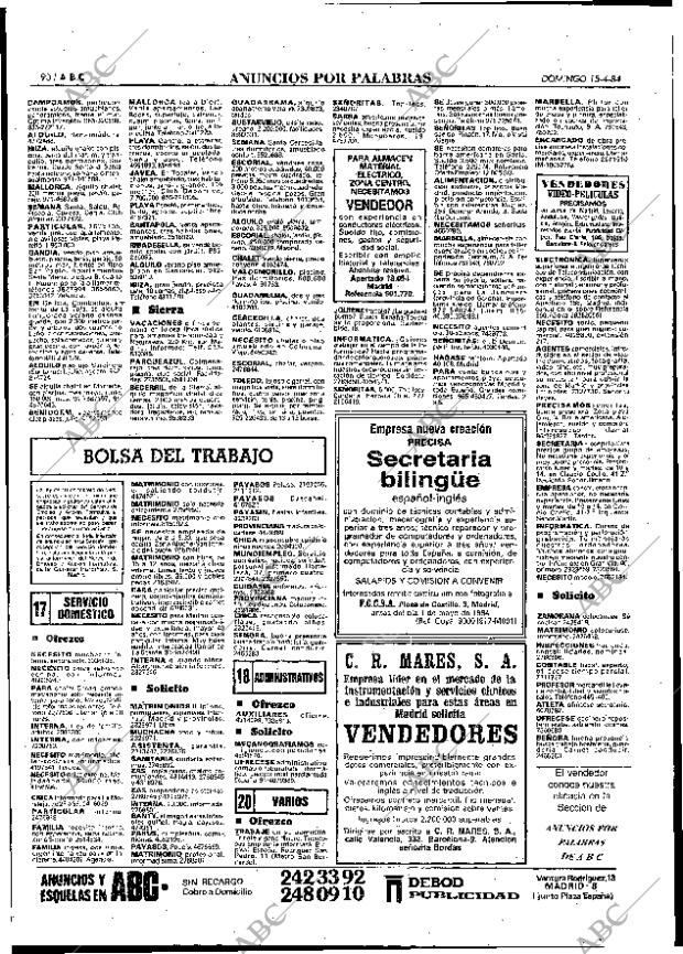 ABC MADRID 15-04-1984 página 90