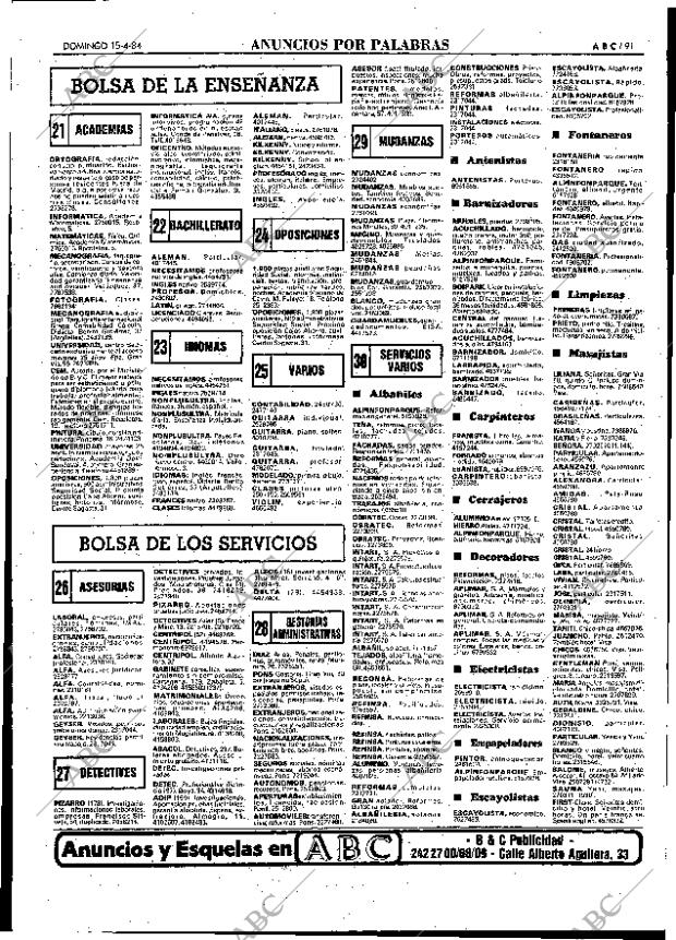 ABC MADRID 15-04-1984 página 91