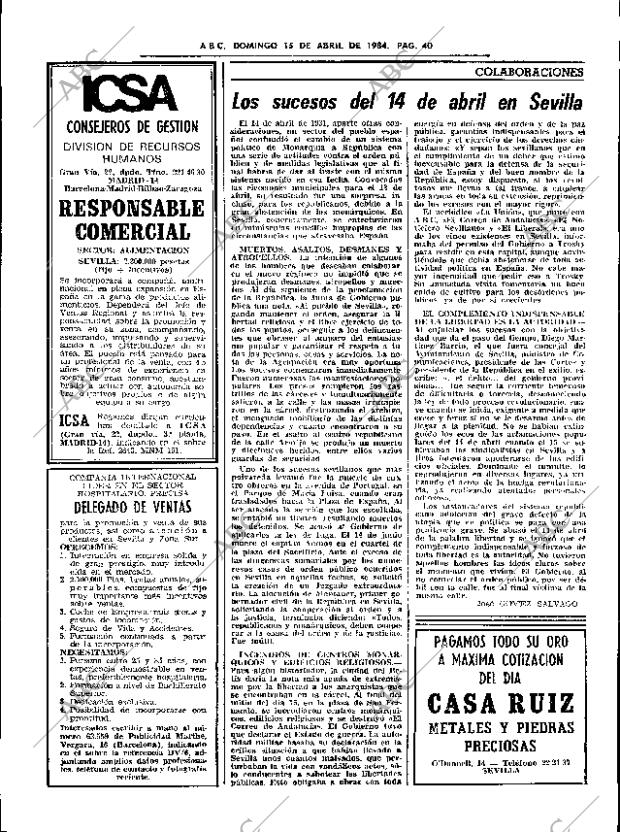 ABC SEVILLA 15-04-1984 página 40
