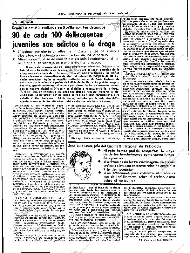 ABC SEVILLA 15-04-1984 página 45