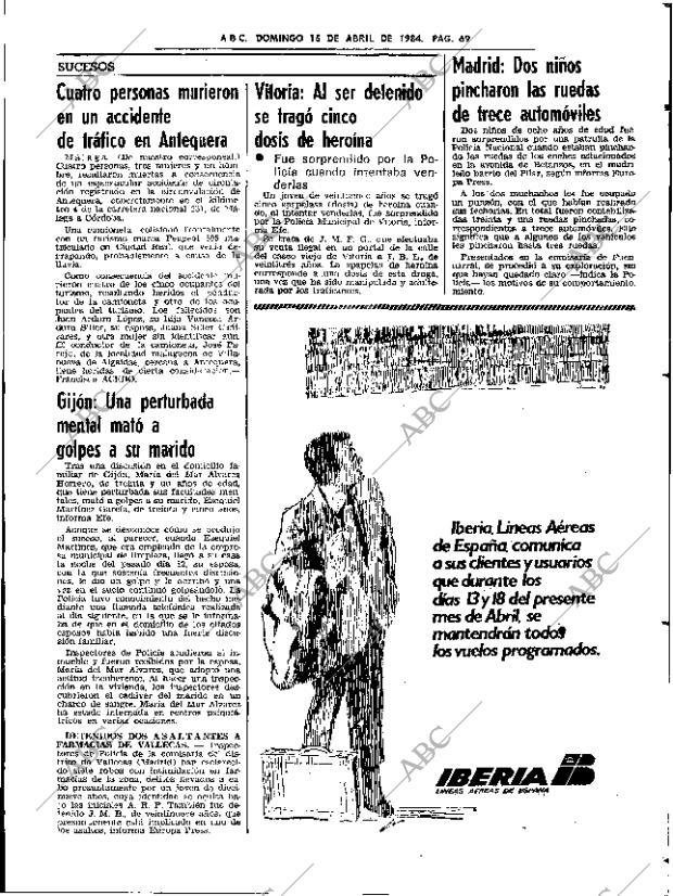 ABC SEVILLA 15-04-1984 página 69